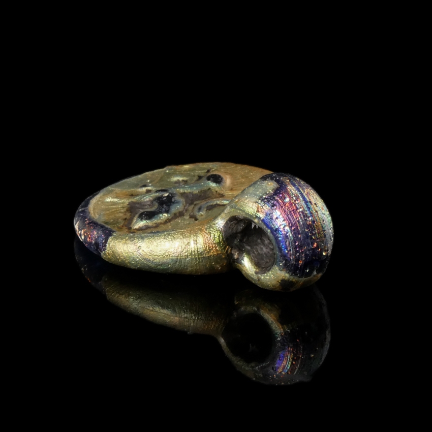 Late Roman Glass Amulet Pendant with Lion, Moon and Sun / Star