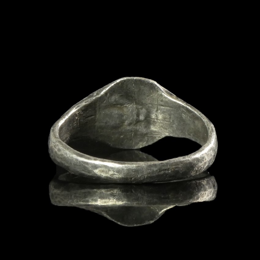 Late Roman to Early Byzantine Silver Marriage Ring, OMONOIA