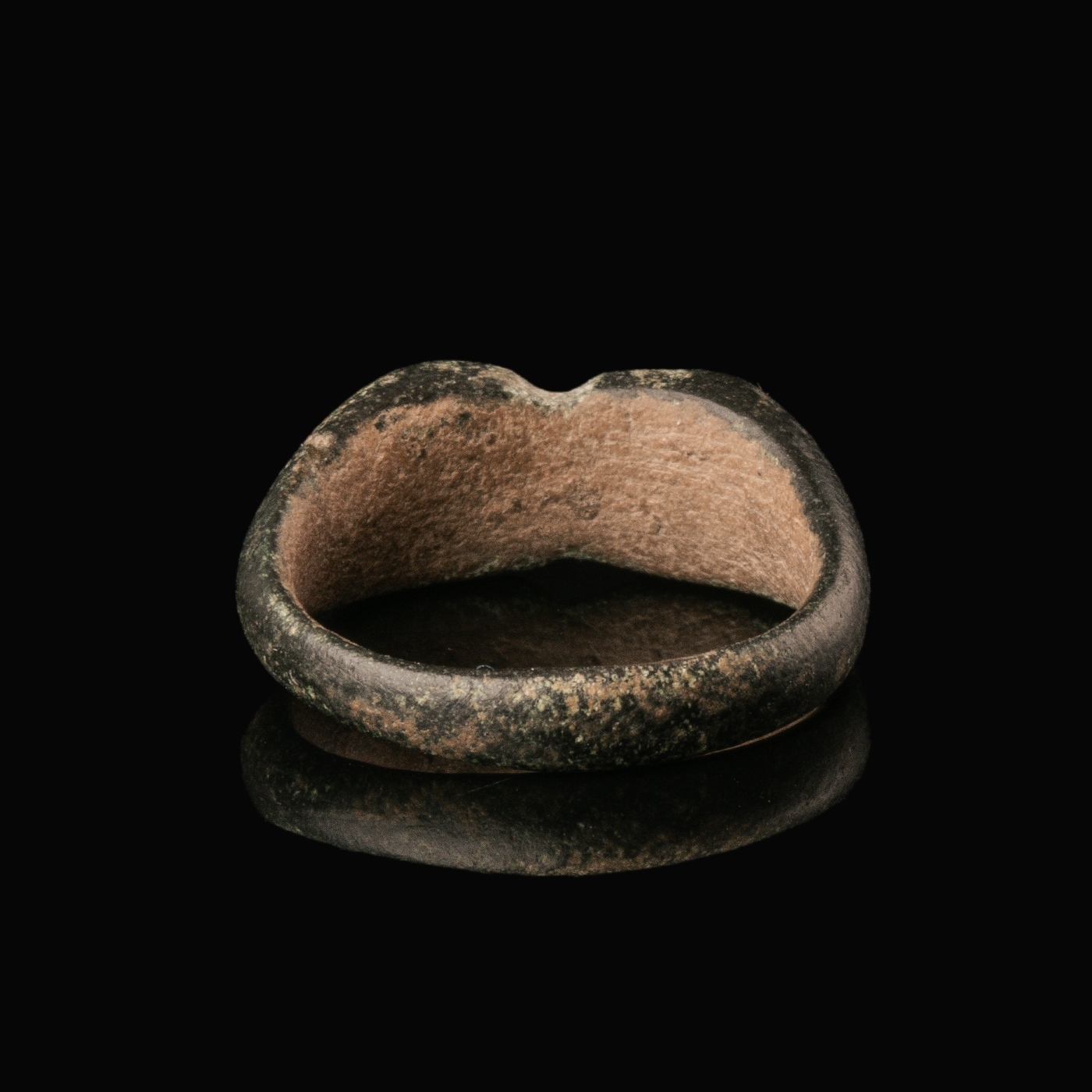 Medieval Bronze Ring with Double Cross Pommée Decoration