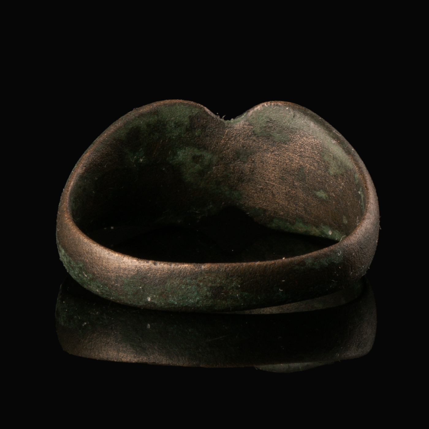 Medieval Bronze Ring with Double Pentagram Decoration