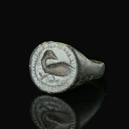 Medieval bronze seal ring