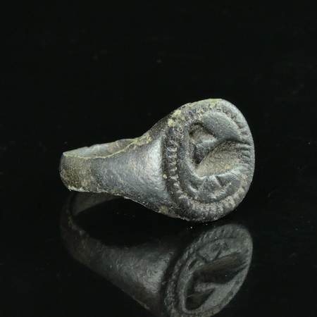 Medieval bronze seal ring