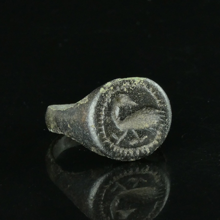 Medieval bronze seal ring