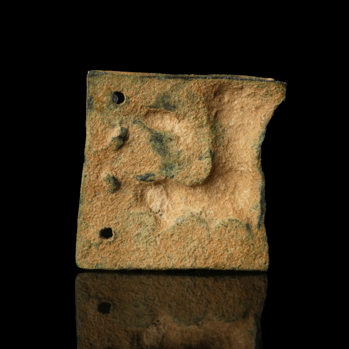 Medieval Limoges Enamelled Buckle Plate with Standing Leopard