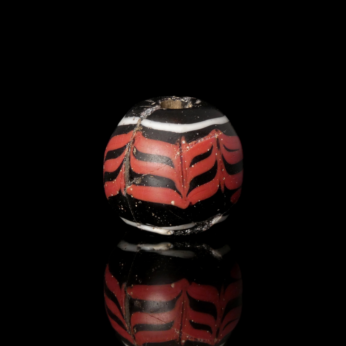 Medieval Viking trailed glass bead