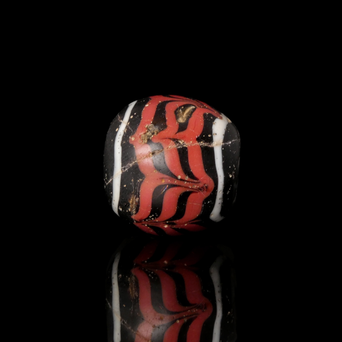 Medieval Viking trailed glass bead