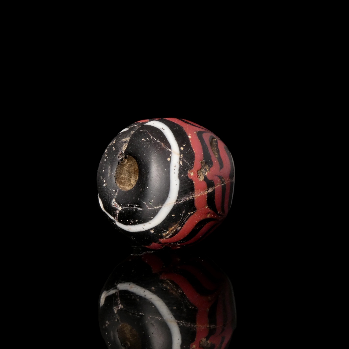 Medieval Viking trailed glass bead