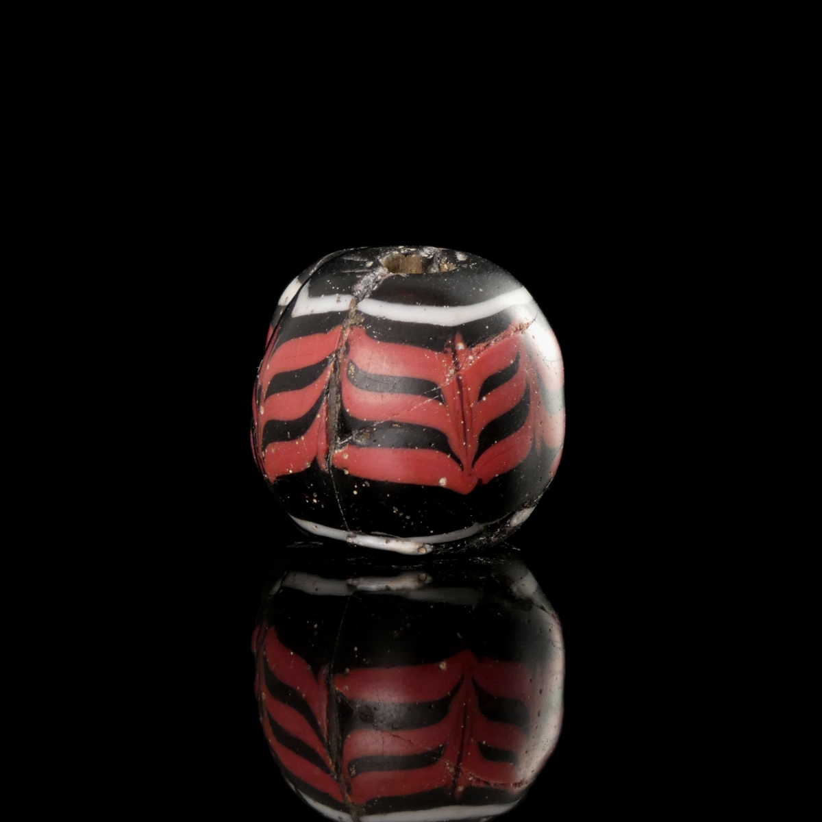 Medieval Viking trailed glass bead