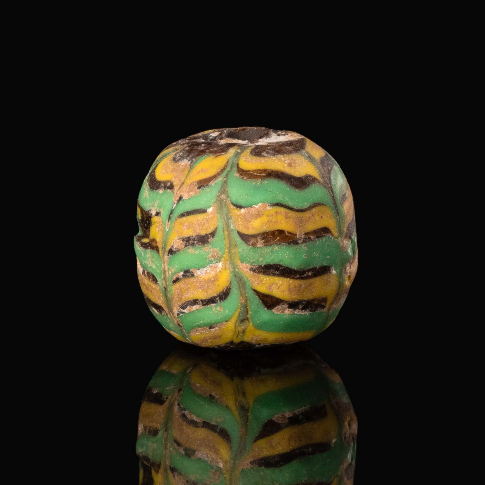 Medieval Viking trailed glass bead