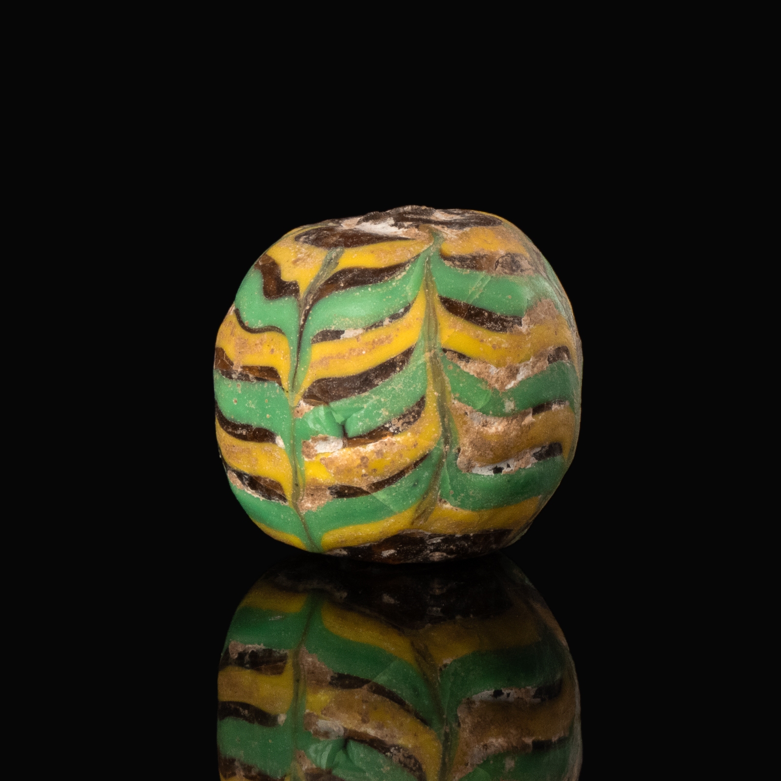 Medieval Viking trailed glass bead