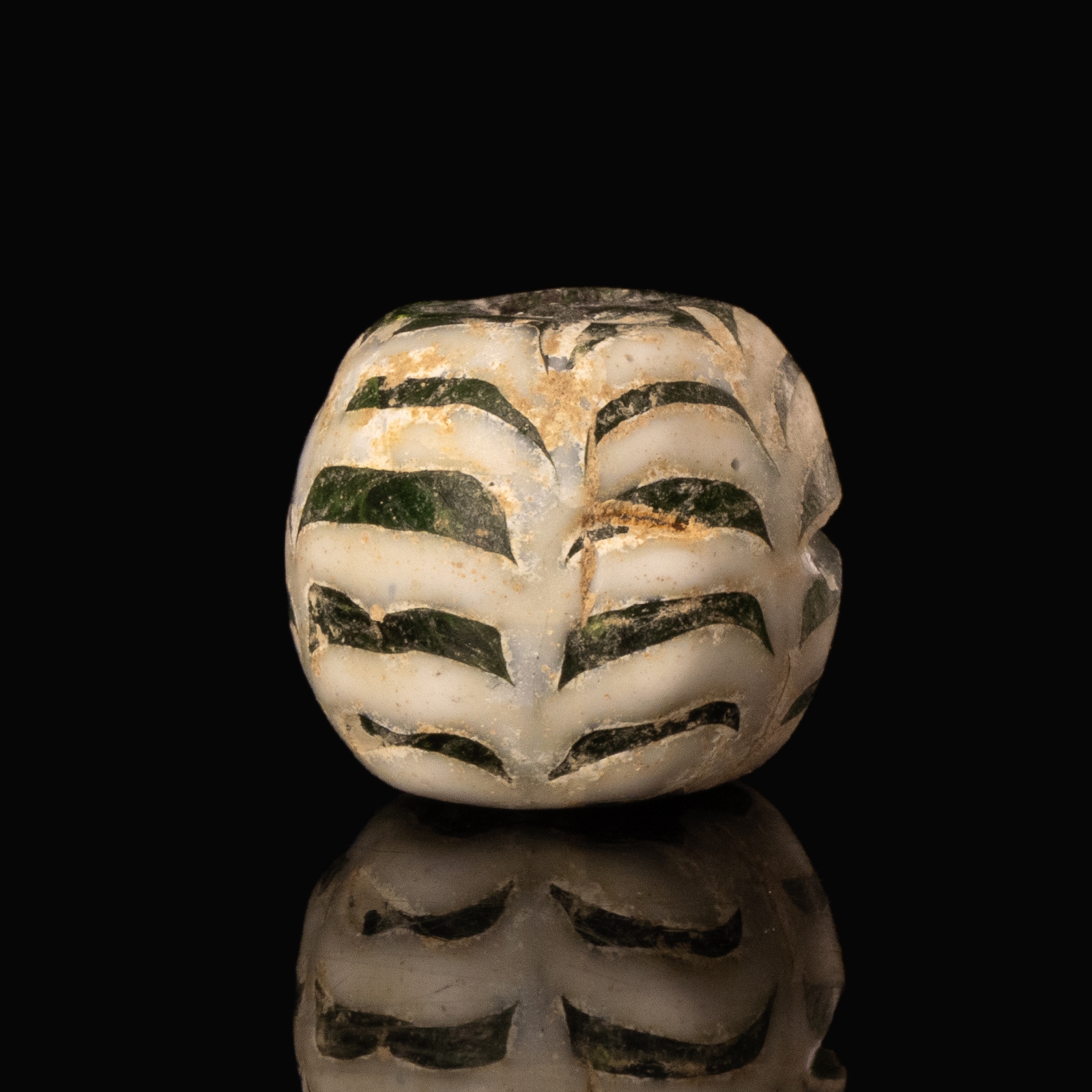 Medieval Viking trailed glass bead