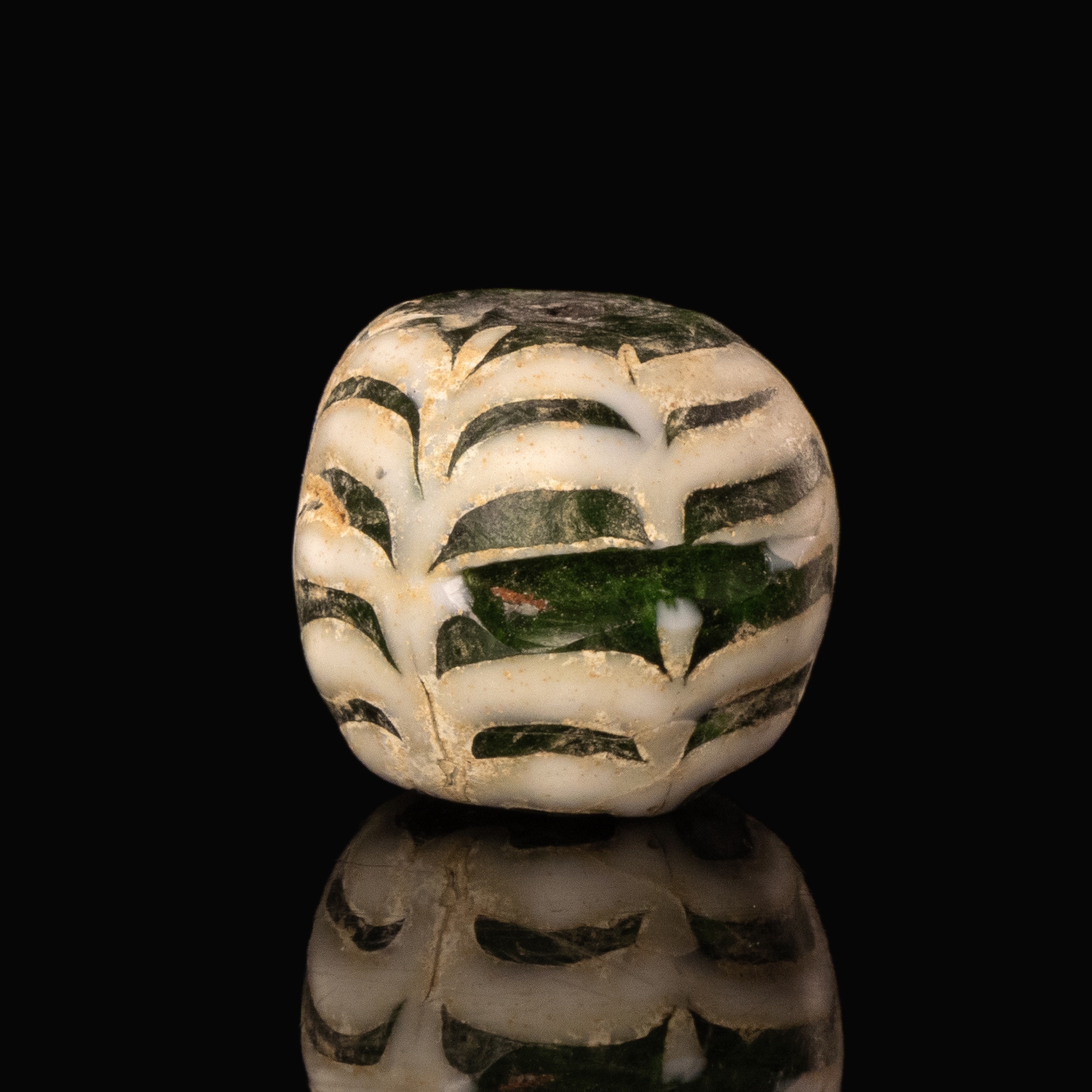 Medieval Viking trailed glass bead