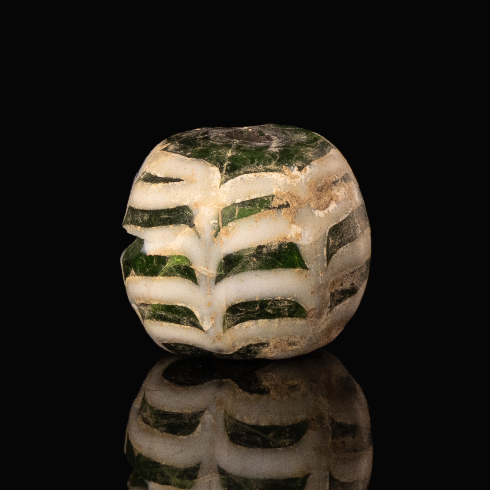 Medieval Viking trailed glass bead