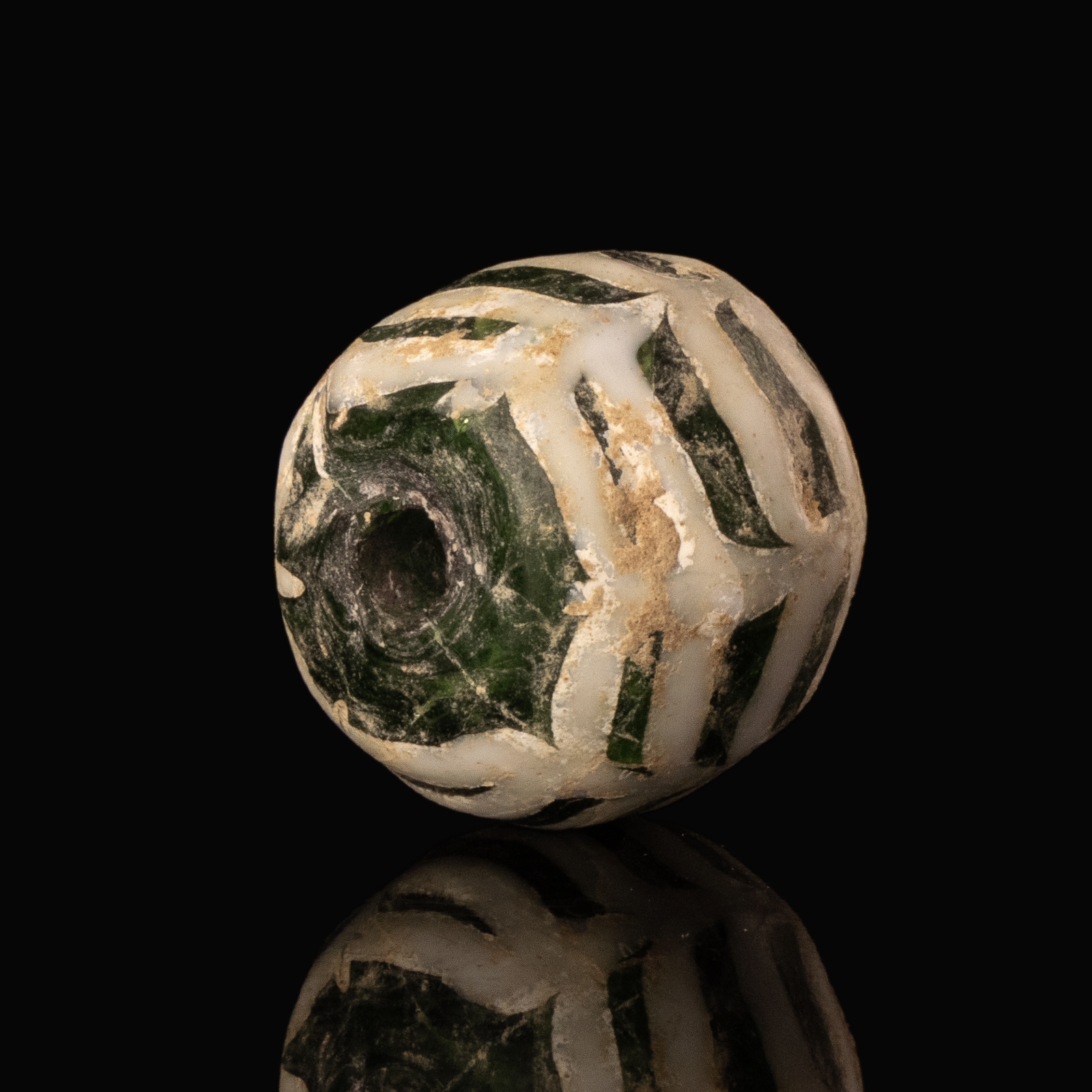 Medieval Viking trailed glass bead