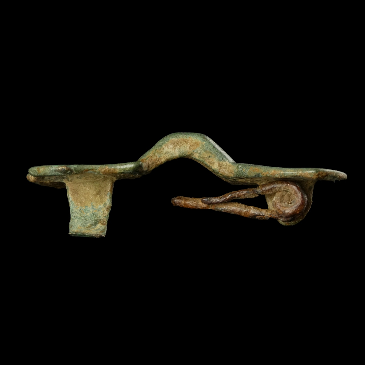 Migration Period, Merovingian bronze equal armed 'Ansate' brooch