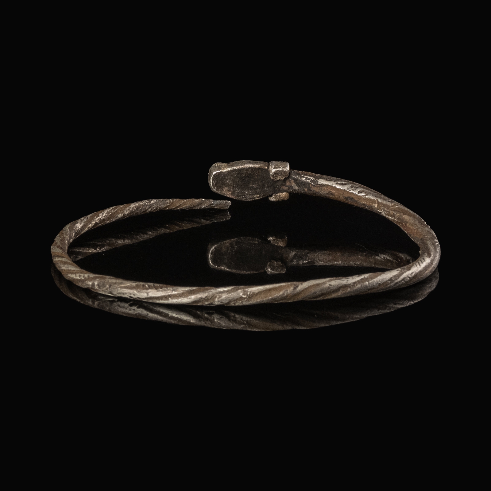 Migration Period, Silver Snake-Head Bracelet, Merovingian or Visigothic