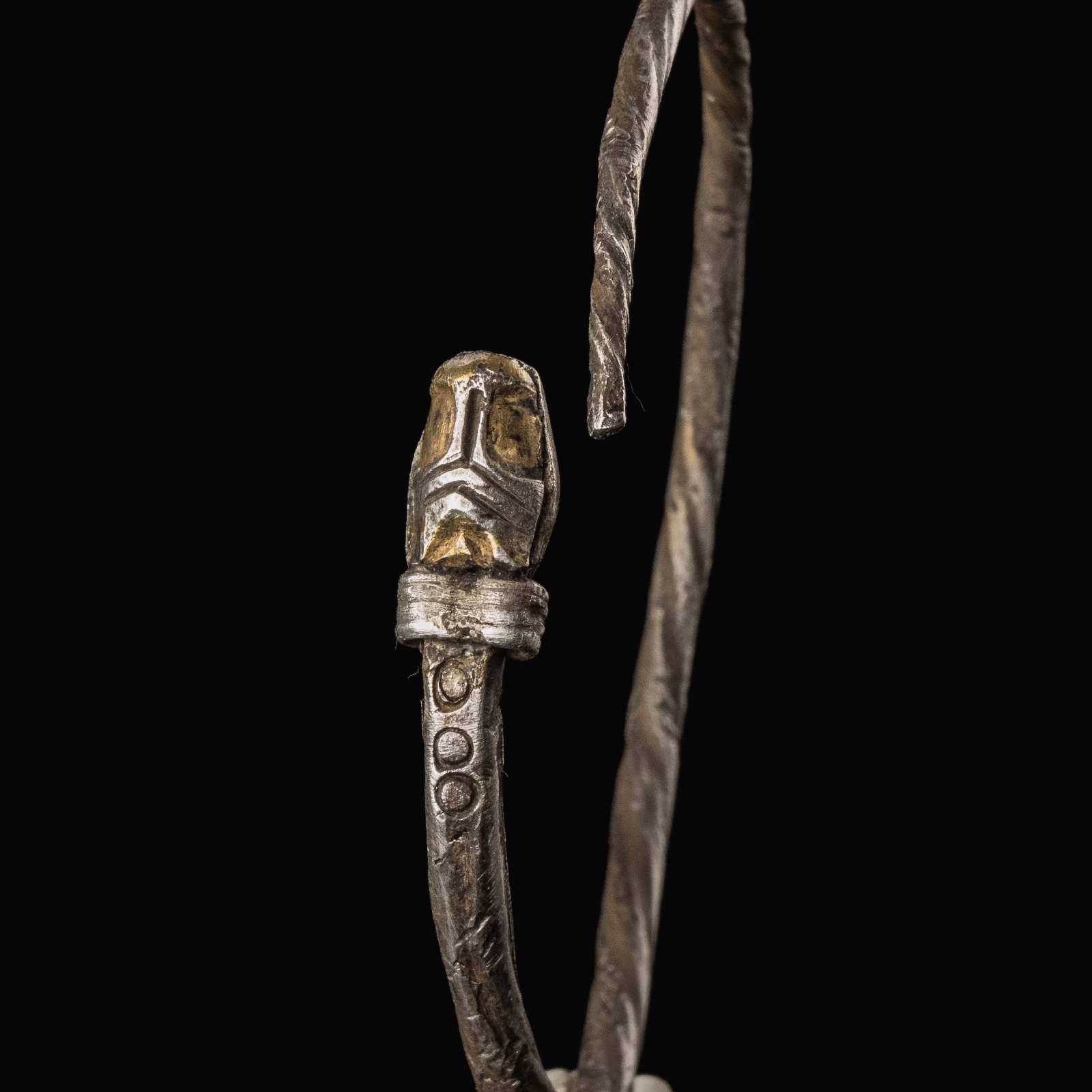 Migration Period, Silver Snake-Head Bracelet, Merovingian or Visigothic