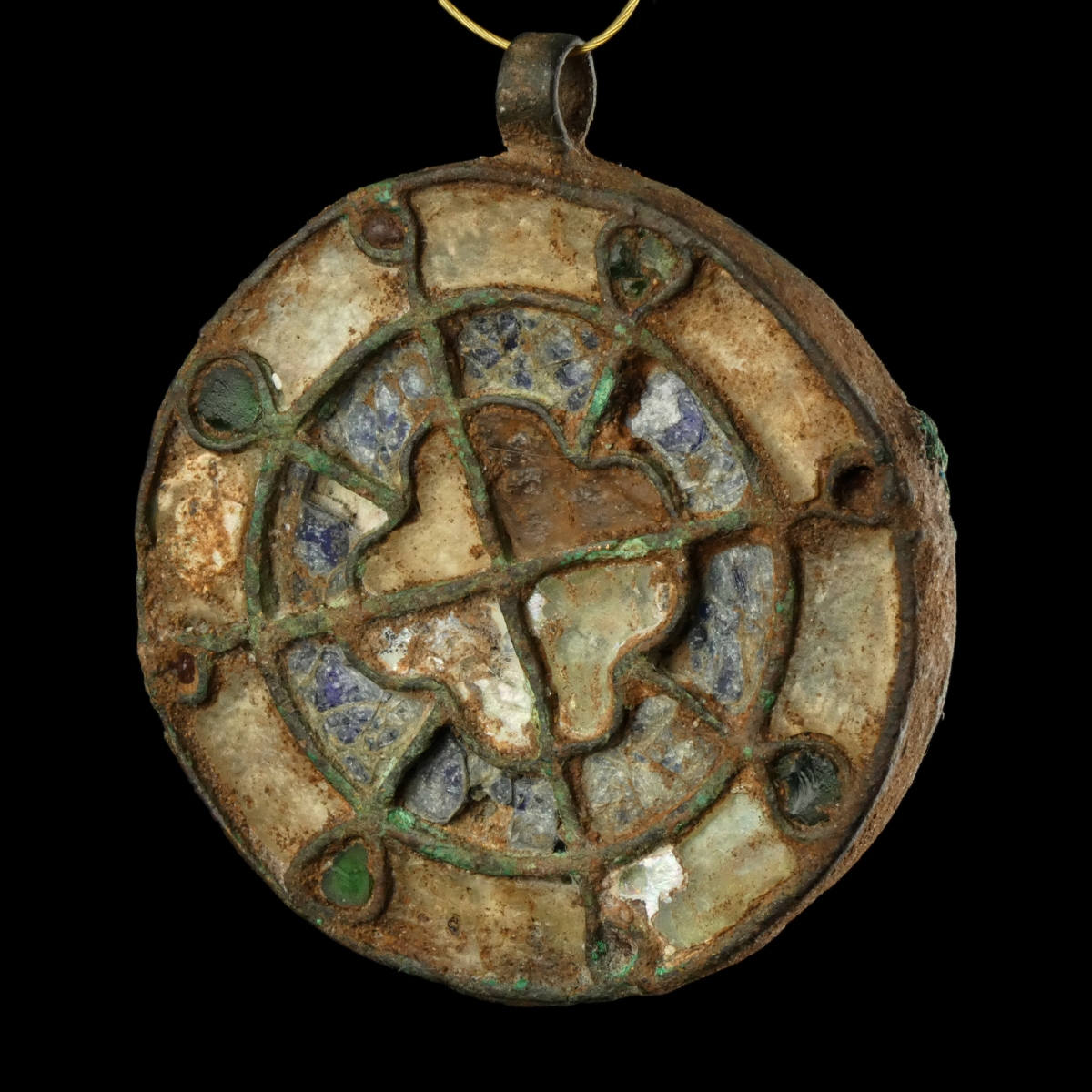 Migration Period, Visigothic copper and glass pendant