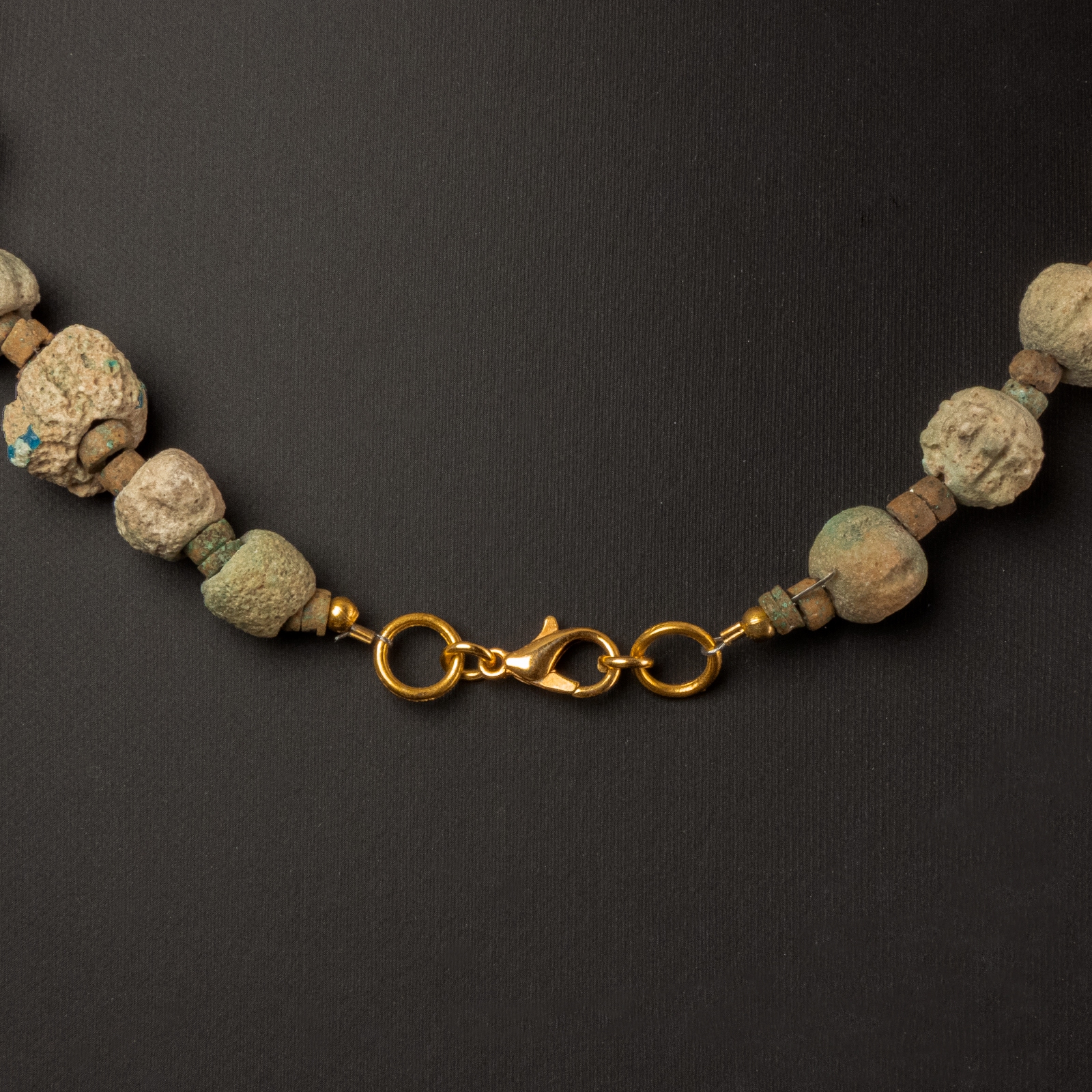 Necklace with ancient Egyptian faience and melon beads