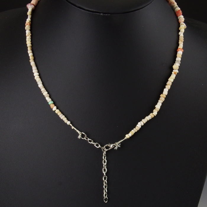 Necklace with ancient stone, crystal and carnelian beads