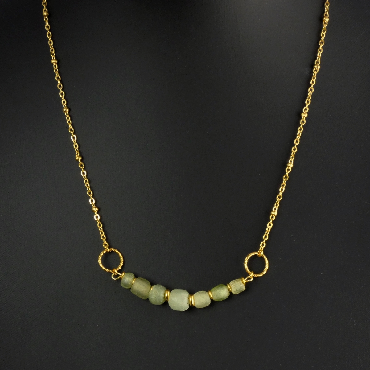 Necklace with Roman glass beads