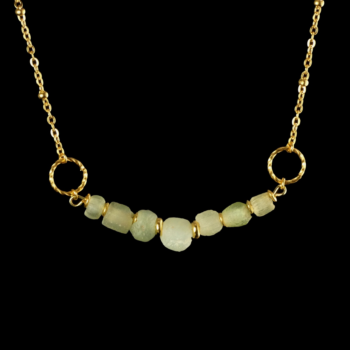 Necklace with Roman glass beads