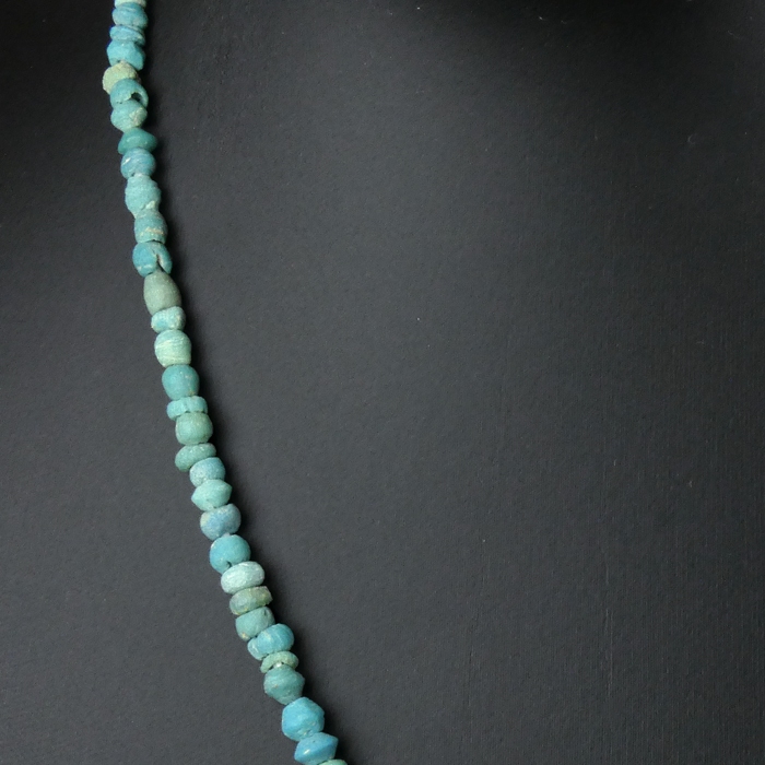 Necklace with Roman turquoise glass beads
