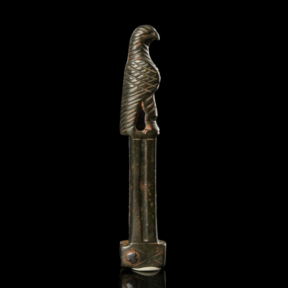 Roman bronze folding knife handle with Legionary Eagle / Aquila
