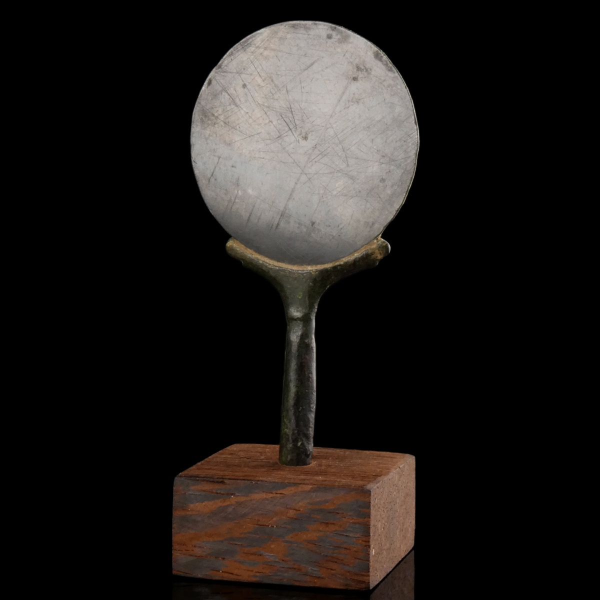 Roman bronze hand held mirror