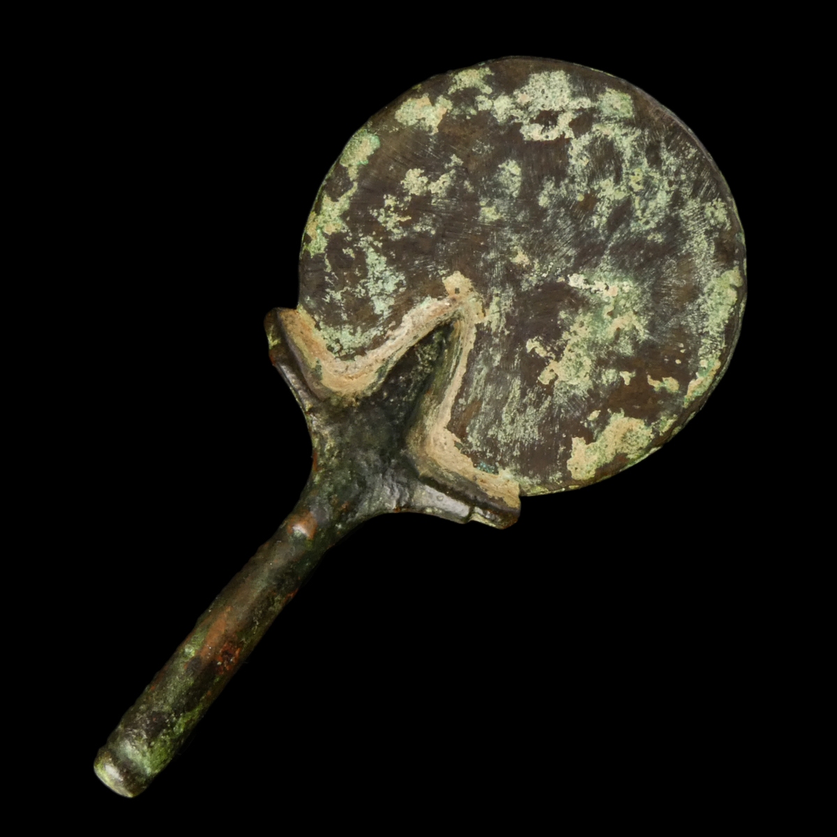 Roman bronze hand held mirror