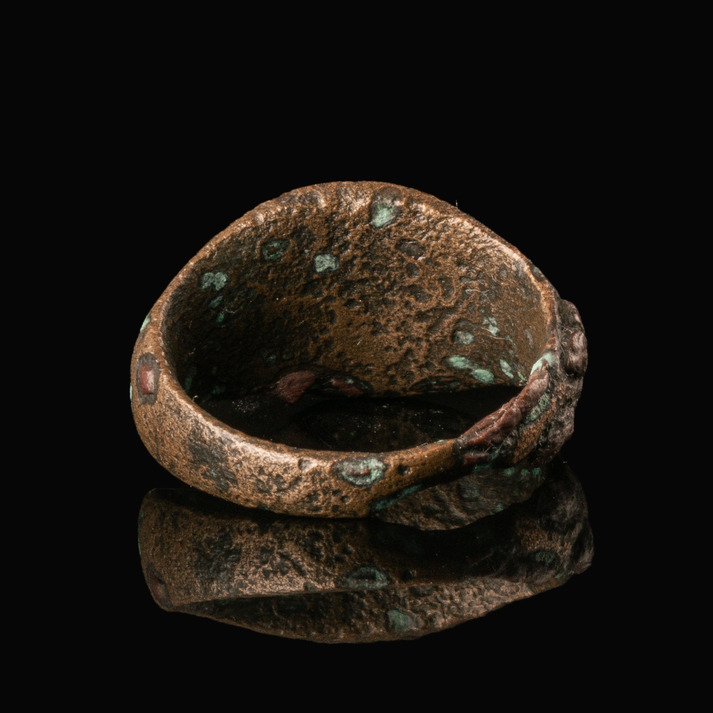 Roman Bronze Marriage Ring with Clasped Hands Carnelian Intaglio