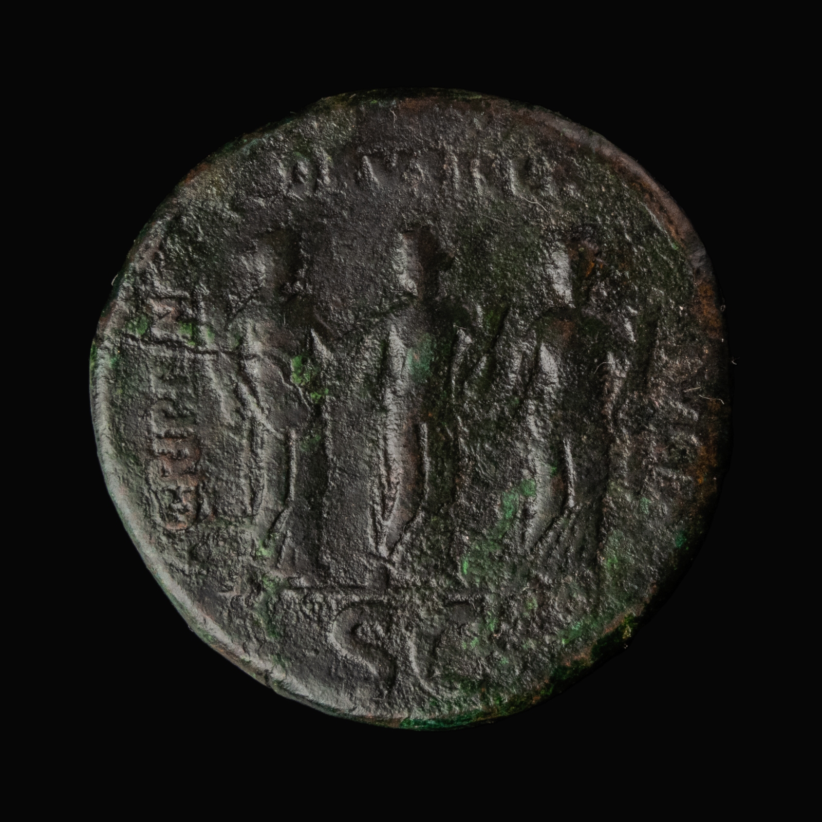Roman Empire, Caligula (37-41 AD), Æ Sestertius, 'The Three Graces'