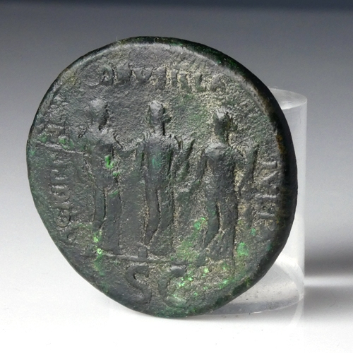 Roman Empire, Caligula (37-41 AD), Æ Sestertius 'The Three Graces'