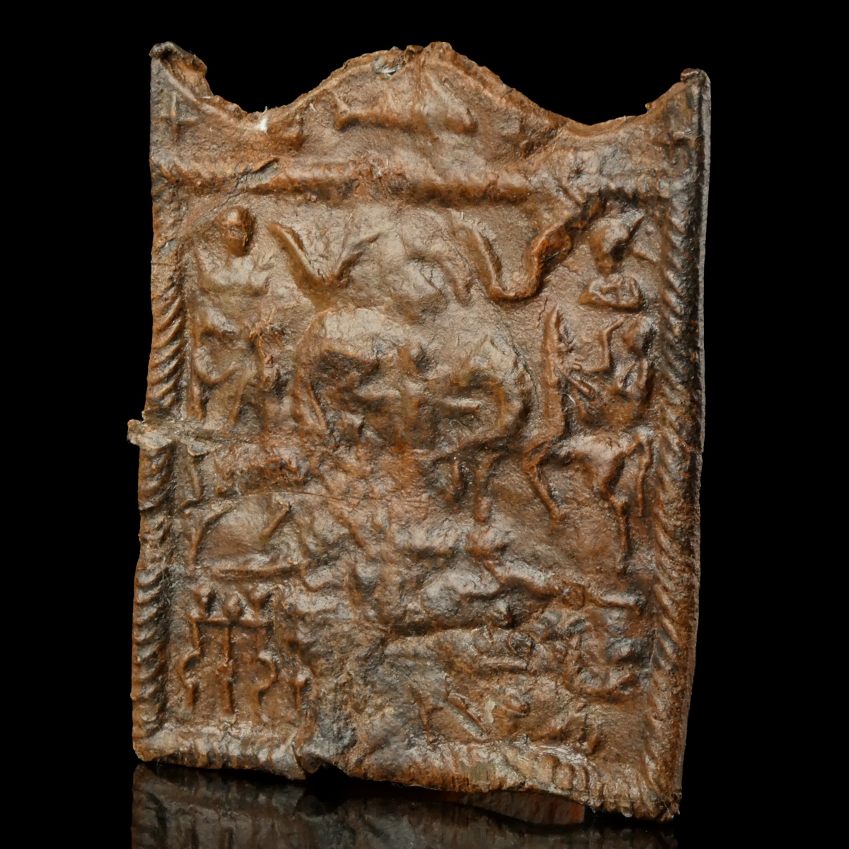 Roman lead Mystery Cult plaque, Epona and Danubian riders