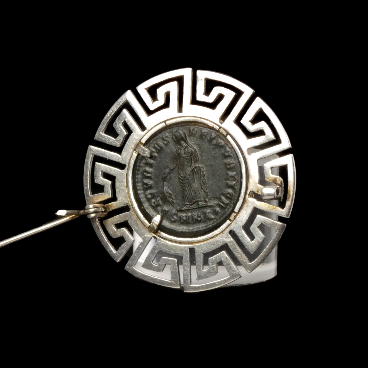 Silver brooch with Roman coin of Empress Helena