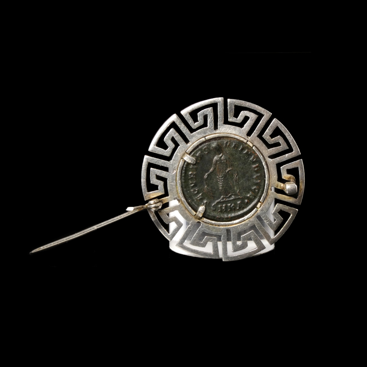 Silver brooch with Roman coin of Empress Helena