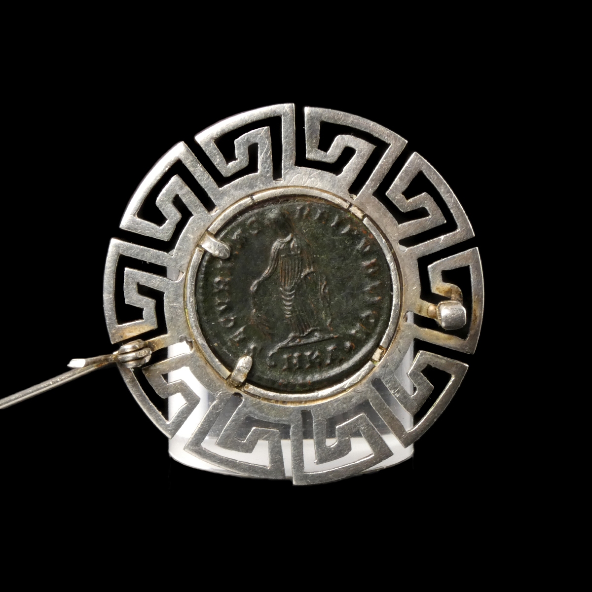Silver brooch with Roman coin of Empress Helena