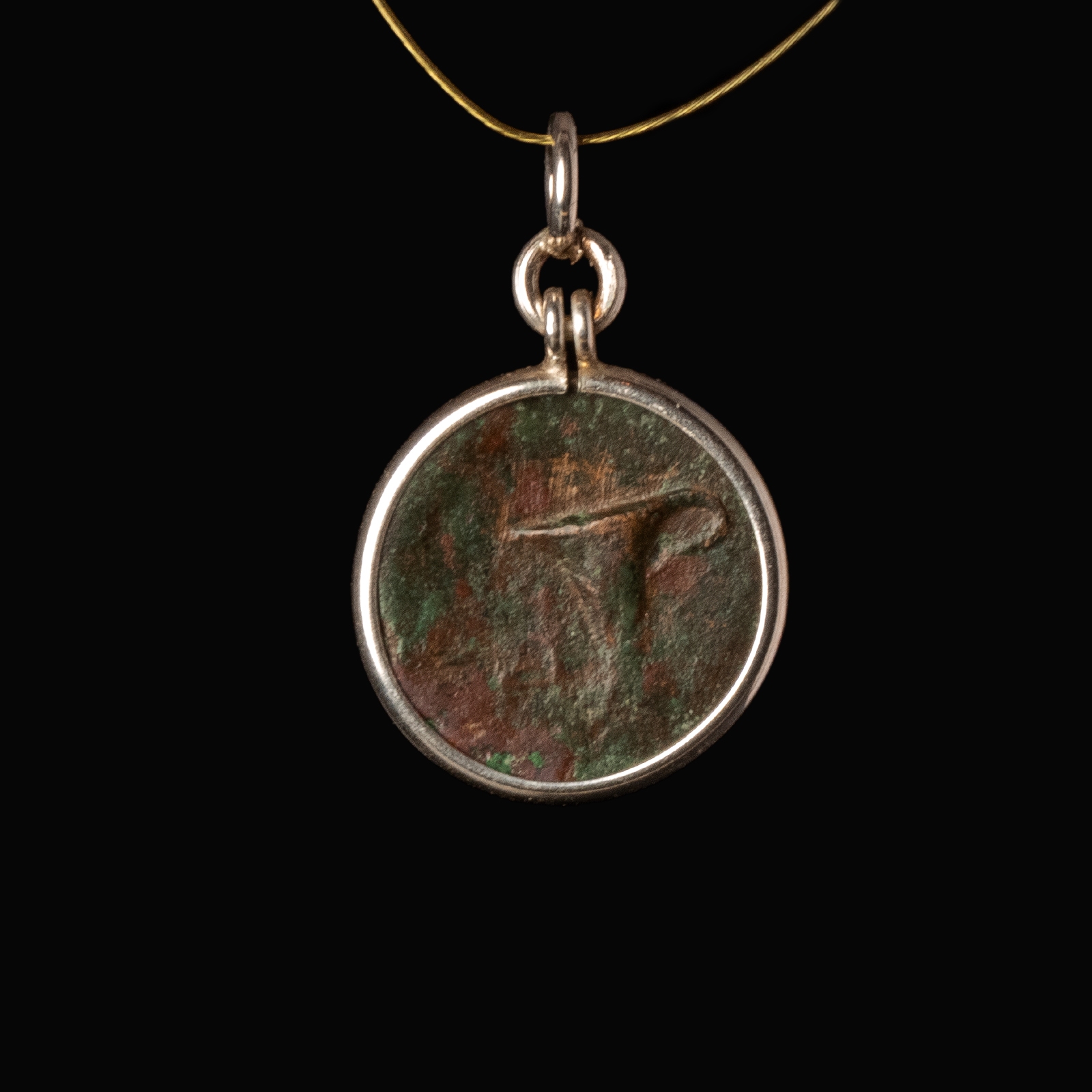 Silver pendant with ancient Greek coin, Aeolis, Kyme