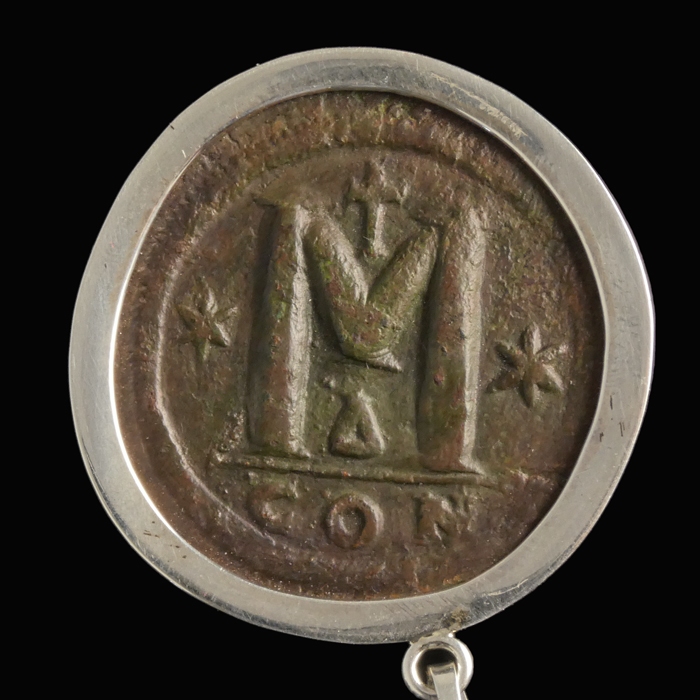 Silver pendant with Byzantine coin of Anastasius I