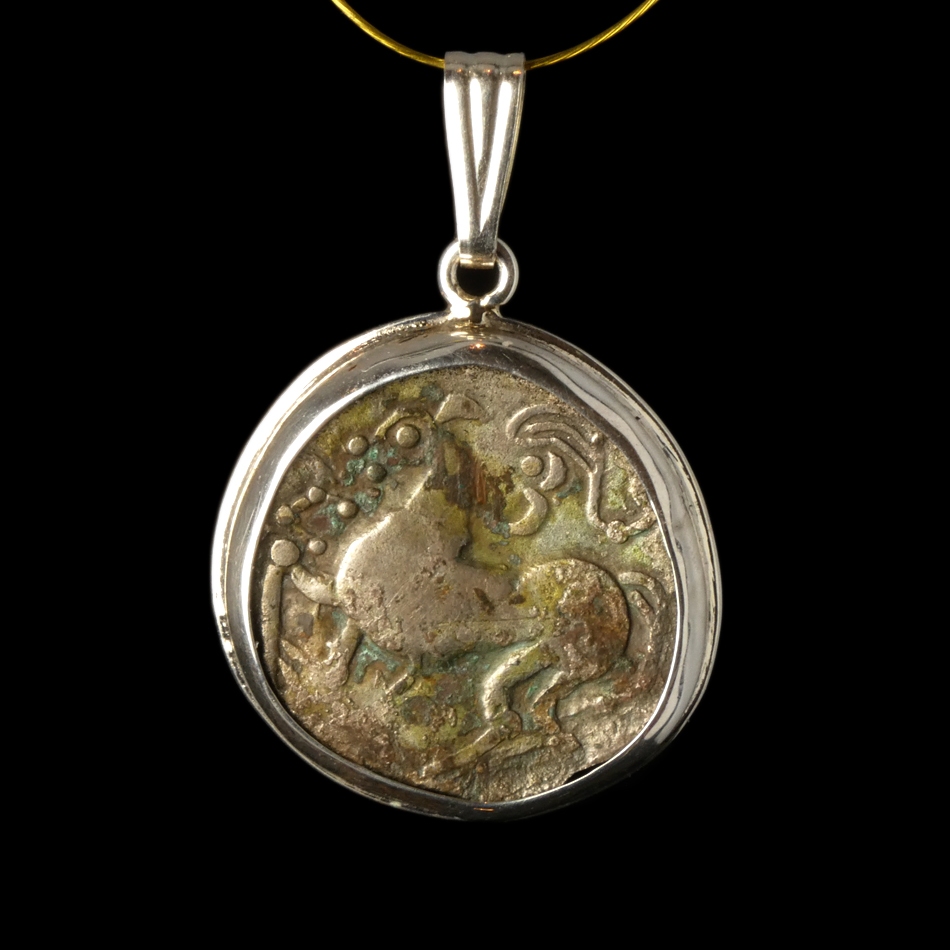 Silver Pendant with Celtic Tetradrachm from the Danube Region
