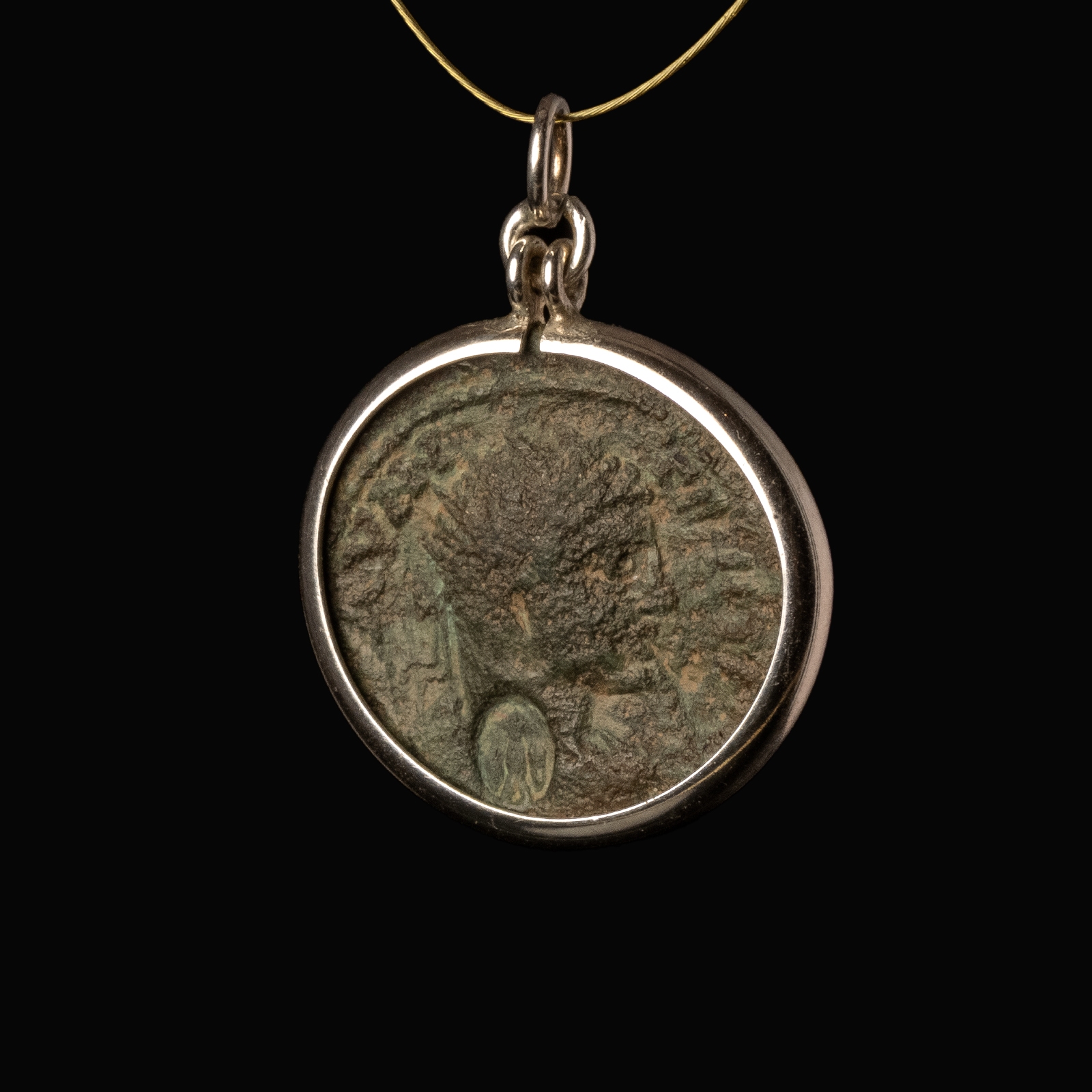 Silver pendant with Roman coin Elagabalus