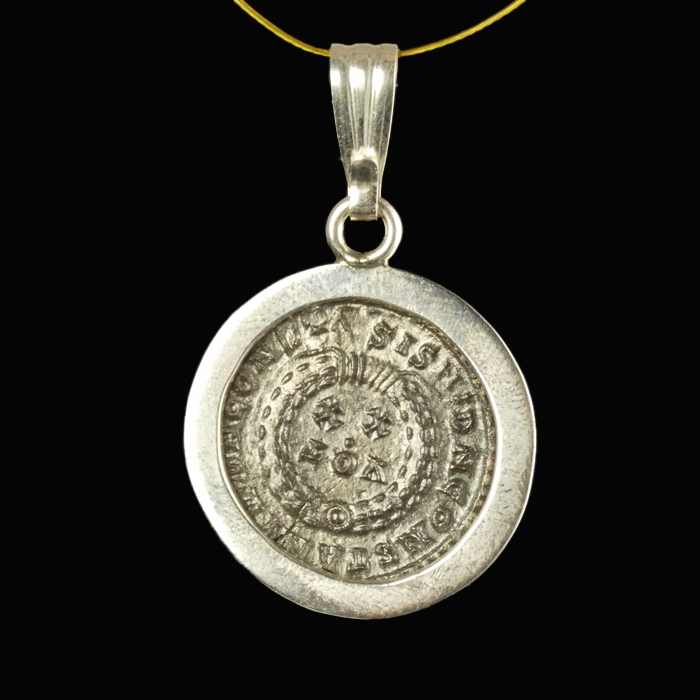 Silver pendant with Roman coin of Constantine I 'the Great'