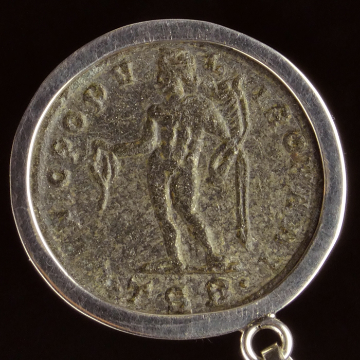 Silver pendant with Roman coin of Diocletian