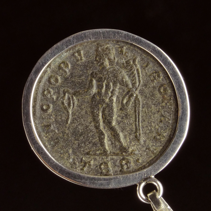 Silver pendant with Roman coin of Diocletian
