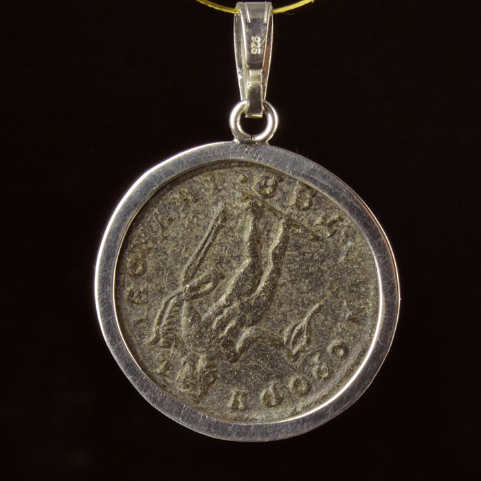 Silver pendant with Roman coin of Diocletian