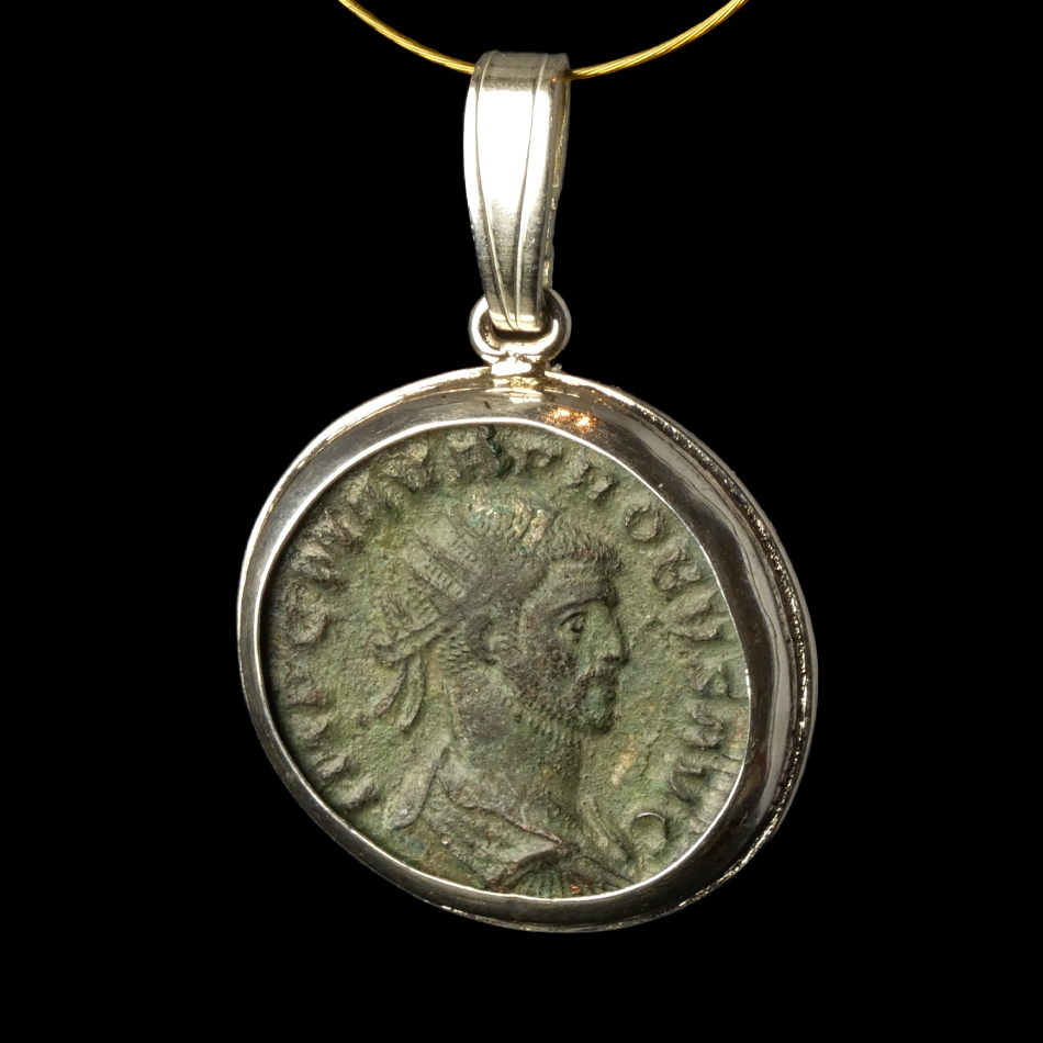 Silver Pendant with Roman Coin of Emperor Probus - Felicitas Reverse