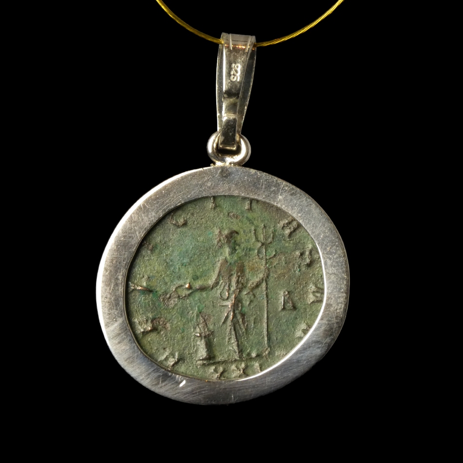 Silver Pendant with Roman Coin of Emperor Probus - Felicitas Reverse