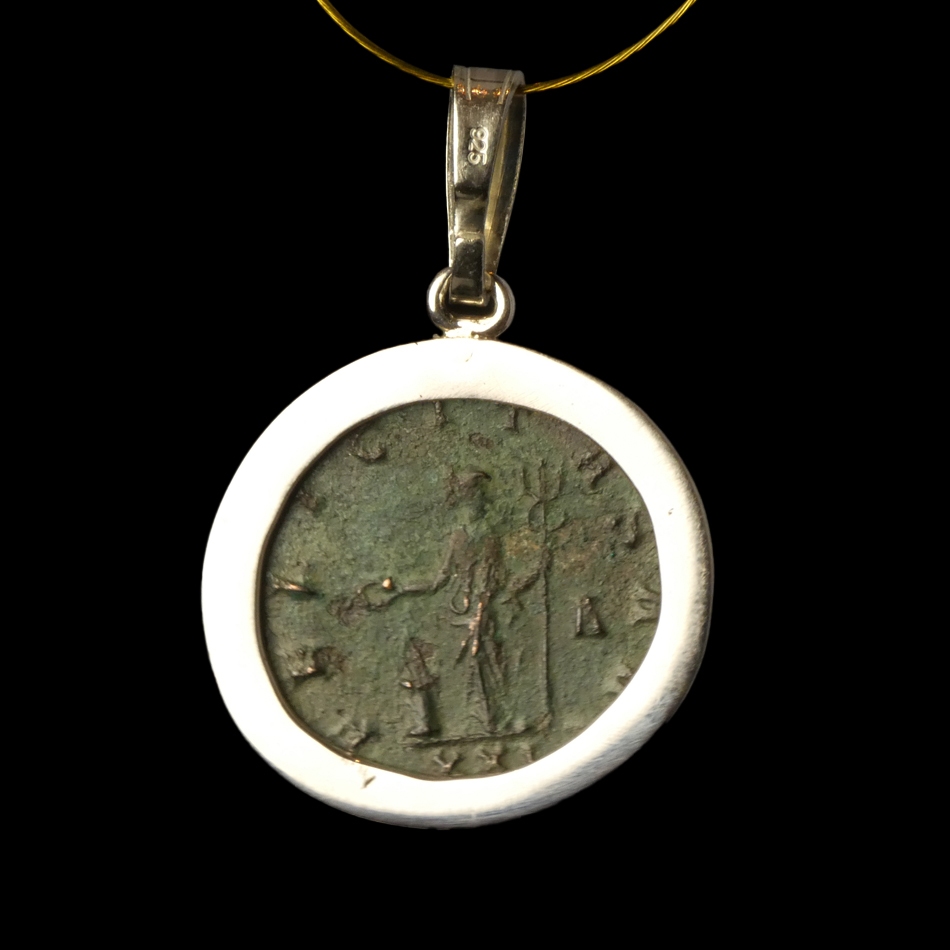 Silver Pendant with Roman Coin of Emperor Probus - Felicitas Reverse