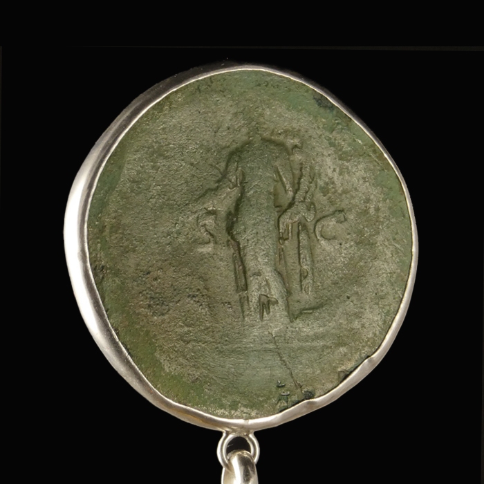 Silver pendant with Roman coin of Hadrian