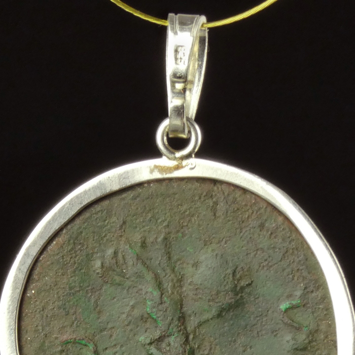 Silver Pendant with Roman Coin of Nero - Victory Reverse